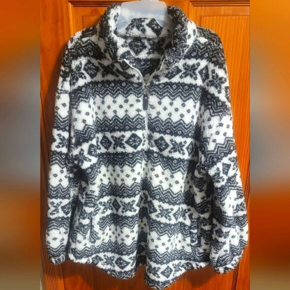NWOTS Women's 3/4 Zip Fairisle Sweatshirt Size 1xl - Picture 1 of 5